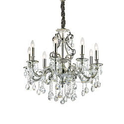 Lustre GIOCONDA SP8 8 flammes E14 IP20, argent 