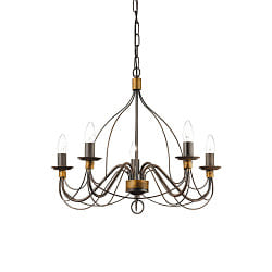 Chandelier CORTE SP5, 5 flames, E14, rust