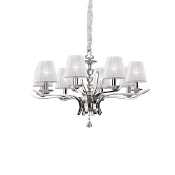 Lampadario PEGASO SP8 8-Lampadine E14 IP20, Bianco 