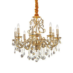 Lustre GIOCONDA SP8 8 flammes E14 IP20, or 