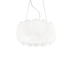 Pendant luminaire OVALINO SP5, 5 flames, E27, white