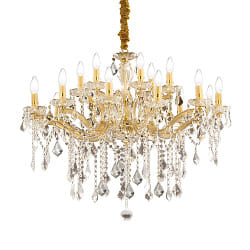 Chandelier FLORIAN SP18, 18 flames, E14, gold