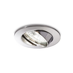 Recessed light SWING, IP20,  8.2cm, GU10 max. 50W, zinc casing, adjustable, chrome