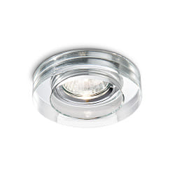 Recessed spot BLUES ROUND, IP20,  9.5cm, GU10 max. 50W, aluminium, transparent