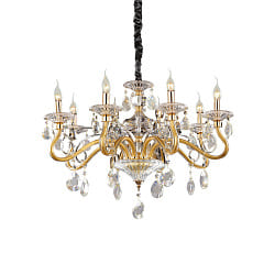 Lampadario NEGRESCO SP8 8-Lampadine E14 IP20, trasparente