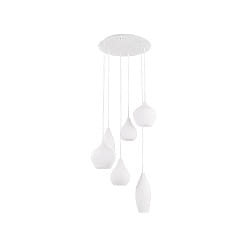 Luci a sospesione SOFT SP6 6-Lampadine E14 IP20, bianco dimmerabile
