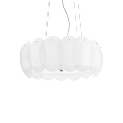 Pendant luminaire OVALINO SP8, 8 flames, E27, white