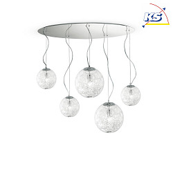 Pendant luminaire MAPA MAX SP5, 5 flames, E27, aluminum
