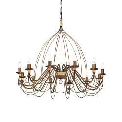 Lustre CORTE SP12 12 flammes E14 IP20, rouille 