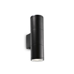 Outdoor Wandleuchte GUN SMALL, Up/Down, 2-flammig, 2x GU10, IP44, schwarz
