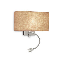 Luminaire mural HOTEL KRONPLATZ AP2  2 flammes, avec bras flexible E27 IP20, toile