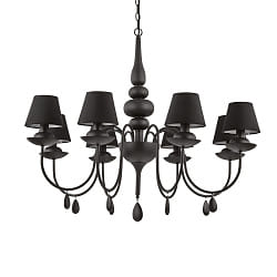 Lustre BLANCHE SP8 8 flammes E14 IP20, noir 