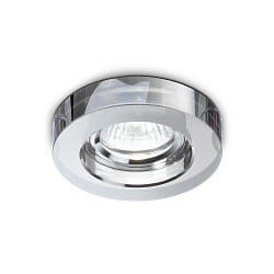 Einbauspot BLUES ROUND, IP20,  9.5cm, GU10 max. 50W, Aluminium, Rauchglas