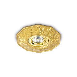 Recssed light for ceilings POLKA, with plaster-decoration, IP20, GU10 max. 50W, brass