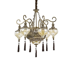 Chandelier HAREM SP9, 9 flames, E27, antique brass