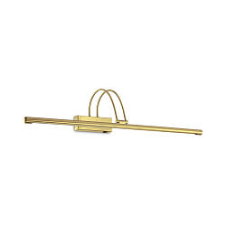 LED wall luminaire BOW, width 76cm, 8W 3000K 450lm, pivotable, with switch, brushed brass