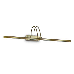 LED Bilderleuchte / Spiegelleuchte BOW AP114, 76cm, 8W 3000K, schwenkbar, mit Schalter, Messing antik