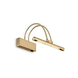 LED wall luminaire BOW, width 26cm, 2.5W 3000K 150lm, pivotable, with switch, brushed brass