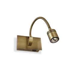 Lumire d'affichage DYNAMO AP1 avec interrupteur, avec bras flexible IP20, laiton antique 