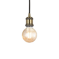Retro pendant luminaire FRIDA, E27 max. 60W, burnished / black