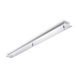 Ceiling canopy for Pendant luminaires, 3-fold, long, chrome