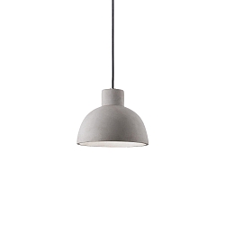 Pendant luminaire OIL-5,  20.5cm / H 15.5cm, E27 max. 15W, concrete, cement grey / black