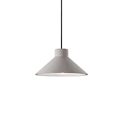 Pendant luminaire OIL-6,  25cm / H 12.5cm, E27 max. 15W, concrete, cement grey / black