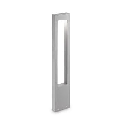 Outdoor floor luminaire VEGA, height 80cm, G9, aluminium / tempered glass, grey