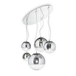 Luminaire  suspension MAPA 5 flammes E27 IP20, chrome, dgager