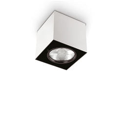 Downlight MOOD SQUARE QPAR111, 15x15cm, incl. GU10 50W 2700K, pivotable, white / black on the inside