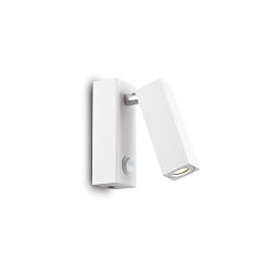 Lampada da parete PAGE SQUARE girevole, con interruttore IP20, Bianco