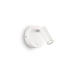 Lampada da parete PAGE ROUND girevole, con interruttore IP20, Bianco