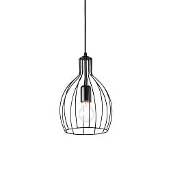 Pendant luminaire AMPOLLA 2, BELL, shade  20.5cm / H 32cm, E27, adjustable height, black