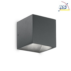Outdoor LED wall luminaire RUBIK-AP1, IP44, 1 flame, 7W 4000K 670lm, anthracite
