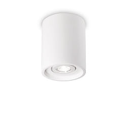 Ceiling luminaire OAK ROUND, IP20,  13.5cm, GU10, pivotable, plaster, white
