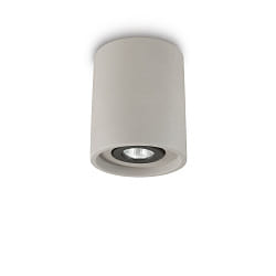 Ceiling luminaire OAK ROUND, IP20,  13.5cm, GU10, pivotable, cement, grey