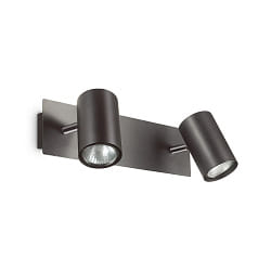 Applique et plafonnier SPOT  2 flammes, pivotant, rotatif GU10 IP20, noir mat