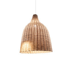 wood-Pendant luminaire HAUNT,  35cm, E27 max. 60W, wicker basket shade, natural willow