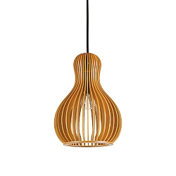 Luci a sospesione CITRUS-3 E27 IP20, Legno, Nero