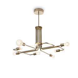 Pendant luminaire TRIUMPH, 8 flames,  92cm, E27, antique brass