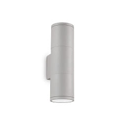 Outdoor Wandleuchte GUN SMALL, Up/Down, 2-flammig, 2x GU10, IP44, grau