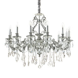 Chandelier GIOCONDA, 12 flames ,  90cm, E14, antique silver