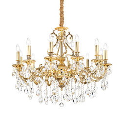 Chandelier GIOCONDA, 12 flames ,  90cm, E14, gold