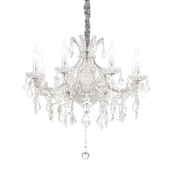 Lustre NAPOLEON 8 flammes E14 IP20, chrome