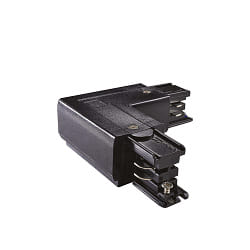 Corner connector for 3-phase power track LINK TRIMLESS, Erde LEFT, standard version On-Off, black