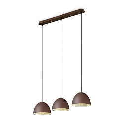 Luci a sospesione FOLK 3-Lampadine E27 IP20, opaco, caff marrone dimmerabile