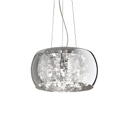 Luminaire  suspension AUDI-80 5 flammes G9 IP20, chrome, dgager, couleurs fume