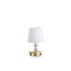 Table luminaire PEGASO SMALL, E14, chrystal, brushed brass / organza