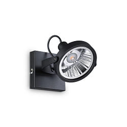 Wall-/Ceiling spot GLIM, 1 flame, incl. GU10 QPAR111 13W 3000K, black