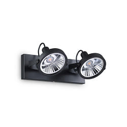 Wall-/Ceiling spot GLIM, 2 flames, incl. GU10 QPAR111 13W 3000K, black